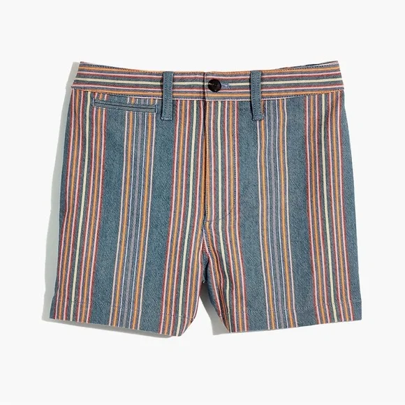 MADEWELL Emmett Shorts in Rainbow Stripe Size 24 soft denim High waisted. - Picture 3 of 15